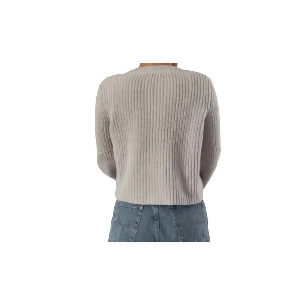 Free‎ People 100% Cotton Sweater Womens Small Gray Knit Damsel Bell Sleeve Soft